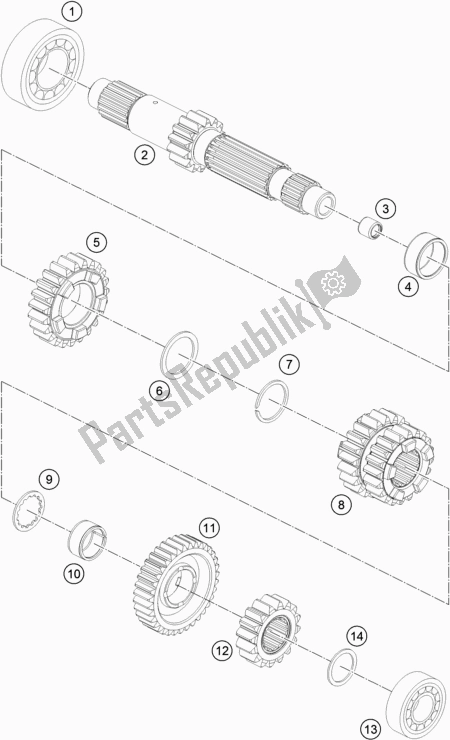 All parts for the Transmission I - Main Shaft of the KTM 1290 Super Adventure R EU 2018