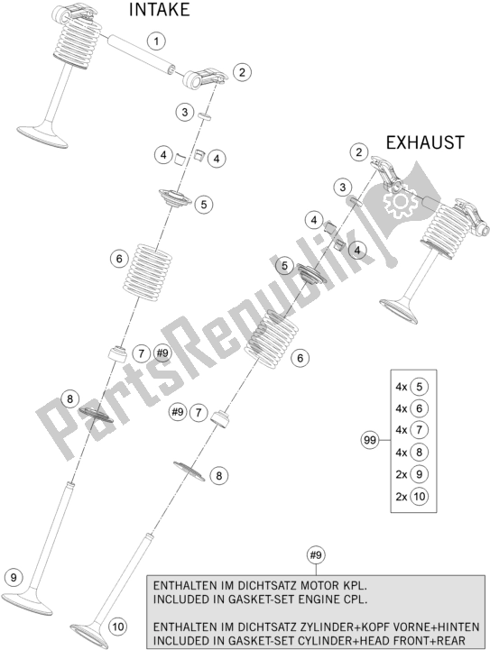 All parts for the Valve Drive of the KTM 1290 Super Adventure R EU 2018