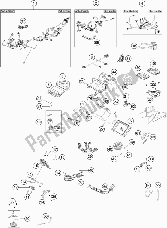 All parts for the Wiring Harness of the KTM 1290 Super Adventure R EU 2018