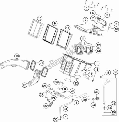 Tutte le parti per il Filtro Dell'aria del KTM 1290 Super Adventure R EU 2019