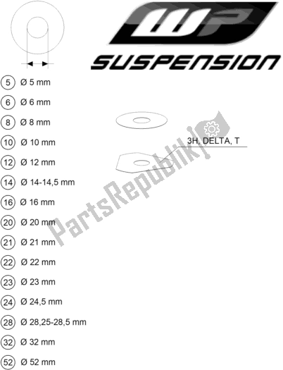 Todas as partes de Shims Wp Para Configuração do KTM 1290 Super Adventure R EU 2019