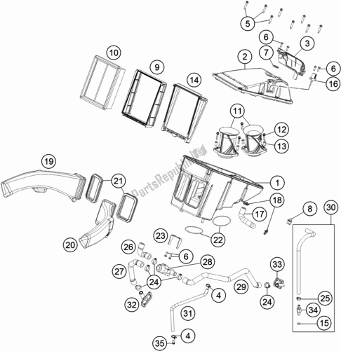 Wszystkie części do Filtr Powietrza KTM 1290 Super Adventure R EU 2020