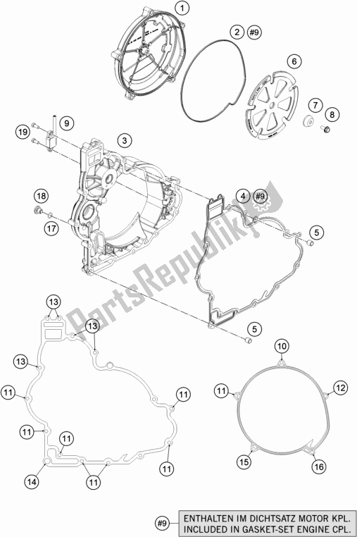 Tutte le parti per il Coperchio Frizione del KTM 1290 Super Adventure R EU 2020