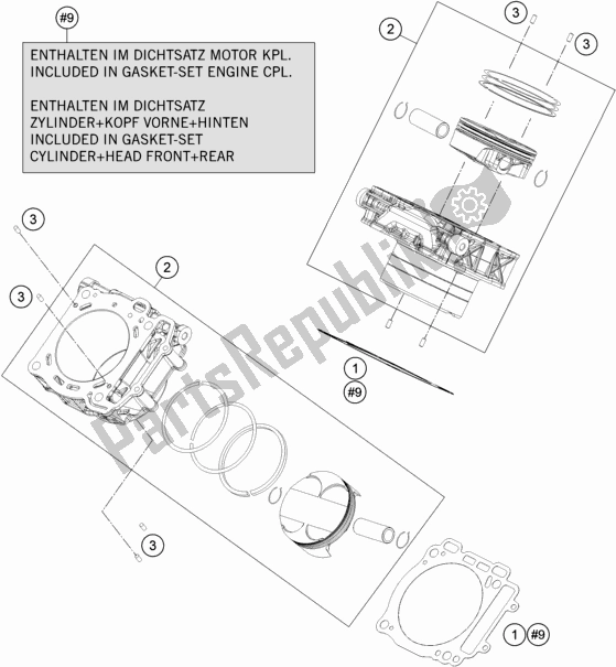 All parts for the Cylinder of the KTM 1290 Super Adventure R EU 2020
