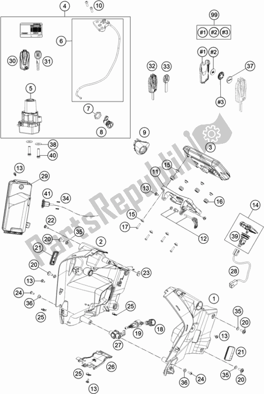 Tutte le parti per il Strumenti / Sistema Di Blocco del KTM 1290 Super Adventure R EU 2020