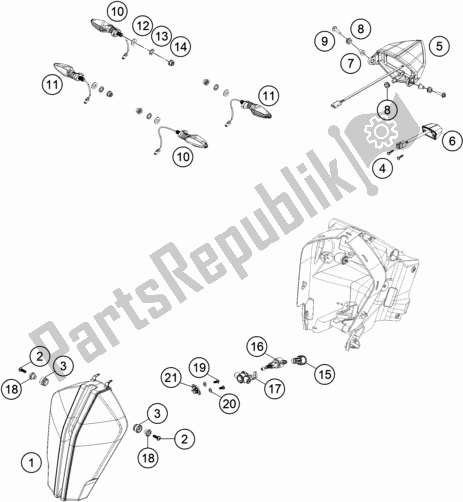 Tutte le parti per il Sistema Di Illuminazione del KTM 1290 Super Adventure R EU 2020