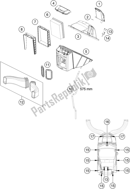 All parts for the Air Filter of the KTM 1290 Super Adventure R EU 2021