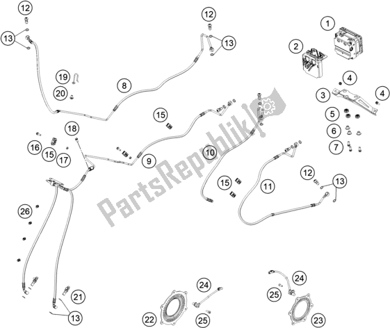 Todas las partes para Sistema Antibloqueo Abs de KTM 1290 Super Adventure R EU 2021