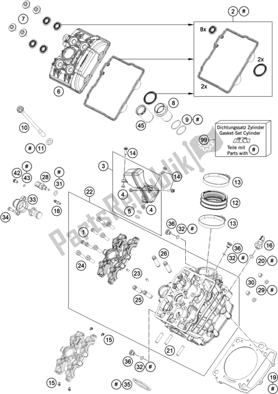 Todas las partes para Frente De Culata de KTM 1290 Super Adventure R EU 2021