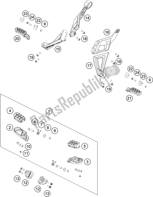 All parts for the Footpegs of the KTM 1290 Super Adventure R EU 2021