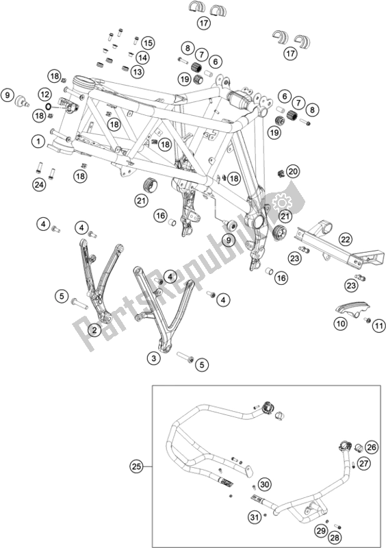 Todas las partes para Marco de KTM 1290 Super Adventure R EU 2021