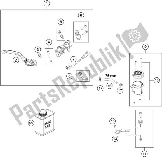 Tutte le parti per il Front Brake Control del KTM 1290 Super Adventure R EU 2021