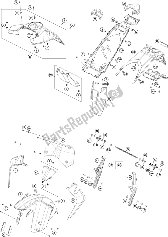 All parts for the Mask, Fenders of the KTM 1290 Super Adventure R EU 2021