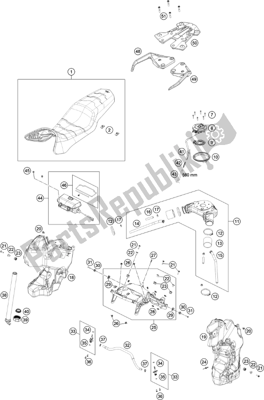 All parts for the Tank, Seat of the KTM 1290 Super Adventure R EU 2021