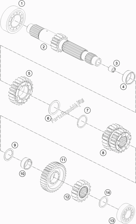 All parts for the Transmission I - Main Shaft of the KTM 1290 Super Adventure R EU 2021