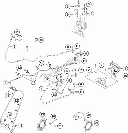 Tutte le parti per il Sistema Antibloccaggio Abs del KTM 1290 Super Adventure R TKC 2017