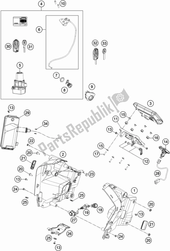 Todas las partes para Instrumentos / Sistema De Bloqueo de KTM 1290 Super Adventure R TKC 2017