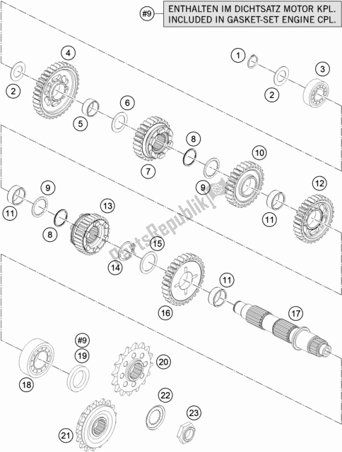 All parts for the Transmission Ii - Countershaft of the KTM 1290 Super Adventure R TKC 2017