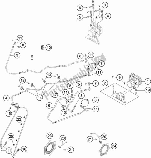 All parts for the Antiblock System Abs of the KTM 1290 Super Adventure R TKC 17 EU 2017