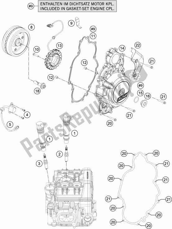 Tutte le parti per il Sistema Di Accensione del KTM 1290 Super Adventure R TKC 17 EU 2017