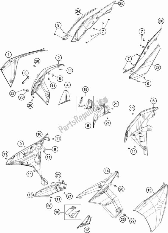 Wszystkie części do Side Trim KTM 1290 Super Adventure R TKC 17 EU 2017