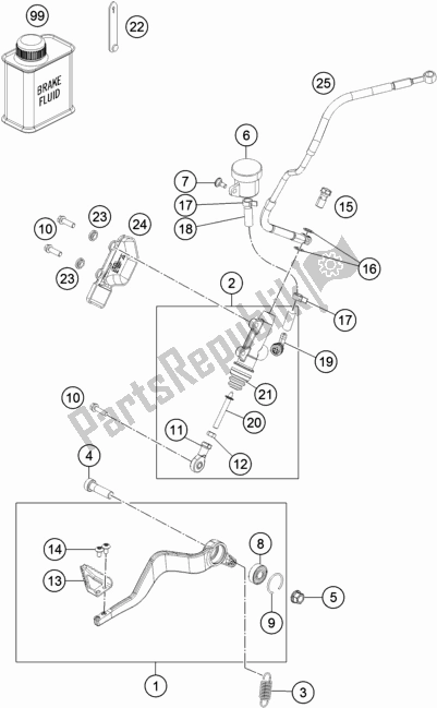 Todas las partes para Control De Freno Trasero de KTM 1290 Super Adventure R TKC US 2019