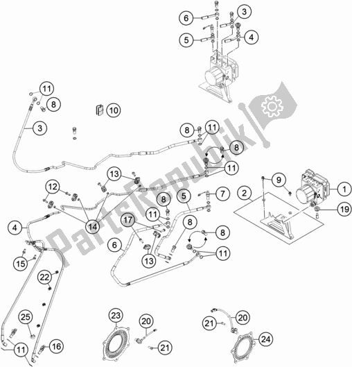 Tutte le parti per il Sistema Antibloccaggio Abs del KTM 1290 Super Adventure S,black EU 2018