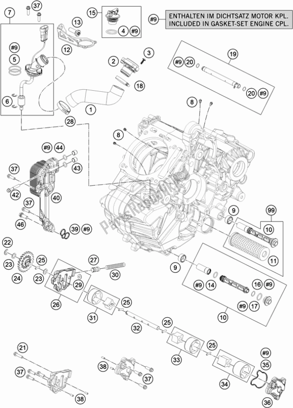 Todas las partes para Sistema De Lubricación de KTM 1290 Super Adventure S,black EU 2018