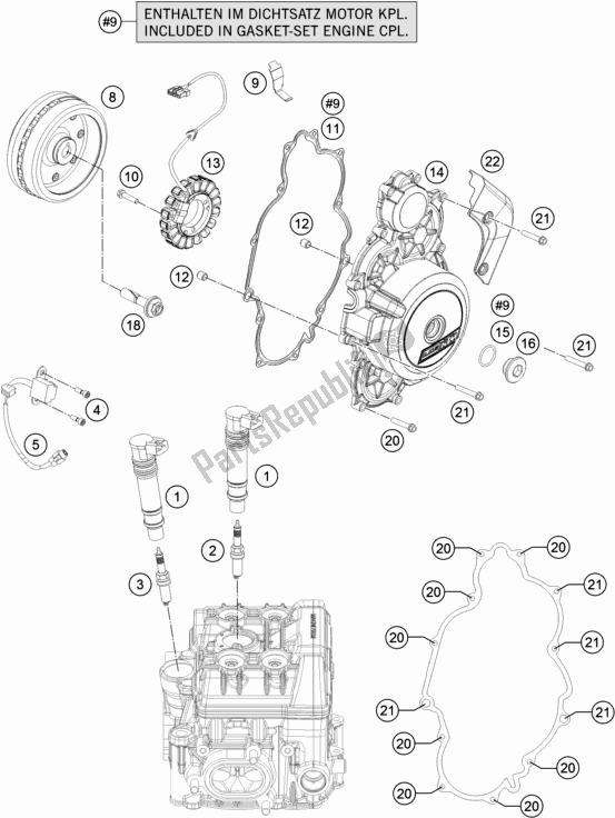 Todas as partes de Sistema De Ignição do KTM 1290 Super Adventure S,orange EU 2019