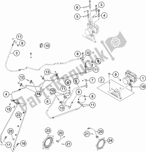 All parts for the Antiblock System Abs of the KTM 1290 Super Adventure S,orange EU 2020