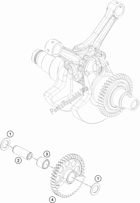 All parts for the Balancer Shaft of the KTM 1290 Super Adventure S,orange EU 2020