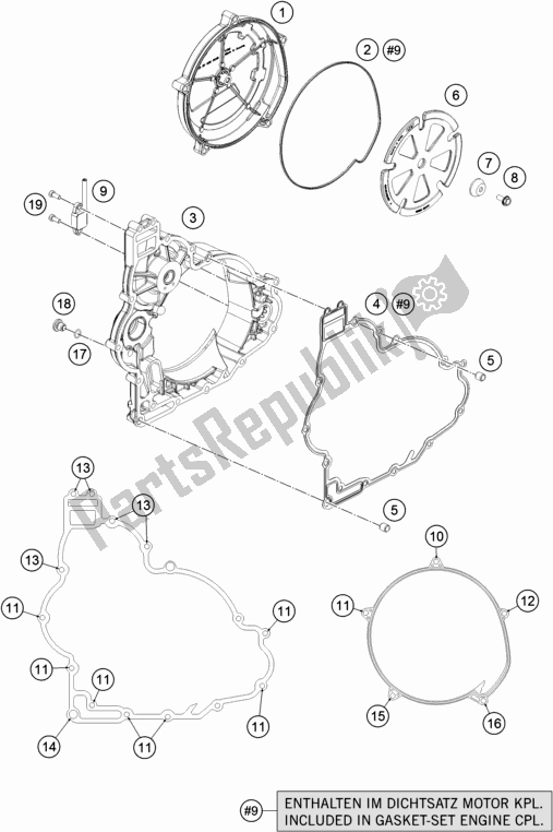 All parts for the Clutch Cover of the KTM 1290 Super Adventure S,orange EU 2020