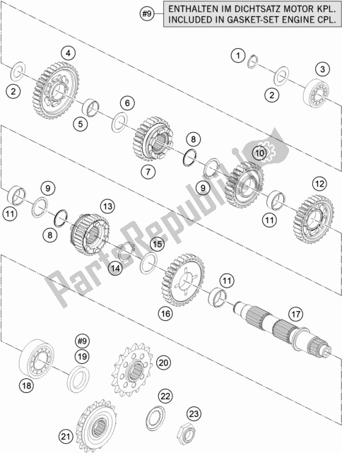 All parts for the Transmission Ii - Countershaft of the KTM 1290 Super Adventure S,orange EU 2020