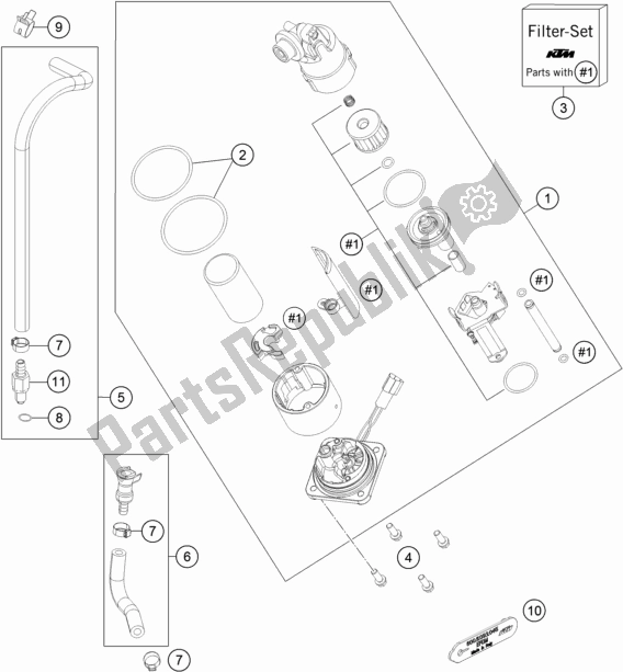 Tutte le parti per il Pompa Di Benzina del KTM 1290 Super Adventure S,orange US 2019