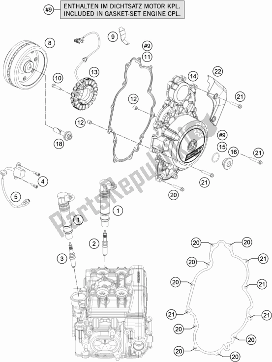 Alle onderdelen voor de Ontbrandingssysteem van de KTM 1290 Super Adventure S,orange US 2019
