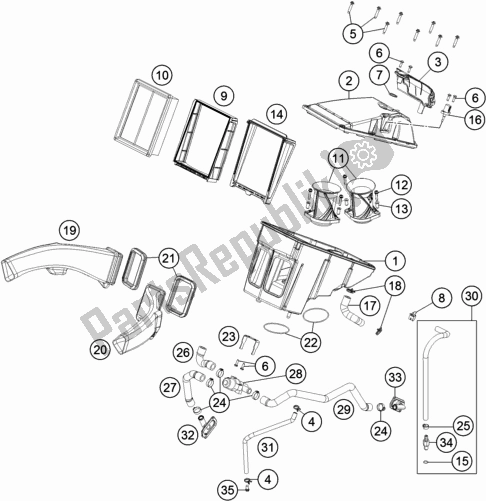 Tutte le parti per il Filtro Dell'aria del KTM 1290 Super Adventure S,orange US 2020