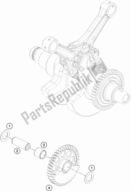 Tutte le parti per il Albero Di Bilanciamento del KTM 1290 Super Adventure S,orange US 2020