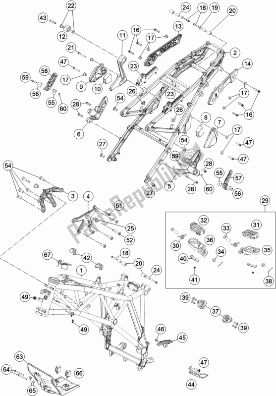 Tutte le parti per il Telaio del KTM 1290 Super Adventure S,orange US 2020
