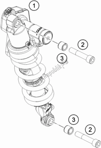 All parts for the Shock Absorber of the KTM 1290 Super Adventure S,orange US 2020