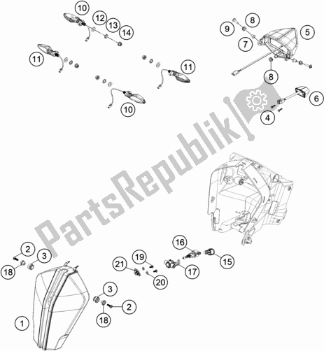 Todas as partes de Sistema De Luz do KTM 1290 Super Adventure S,silver EU 2019