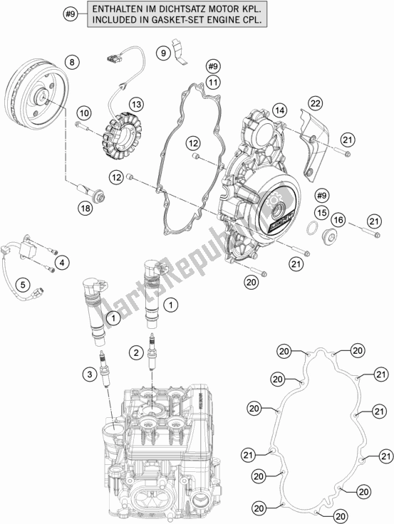 Tutte le parti per il Sistema Di Accensione del KTM 1290 Super Adventure S,silver EU 2020