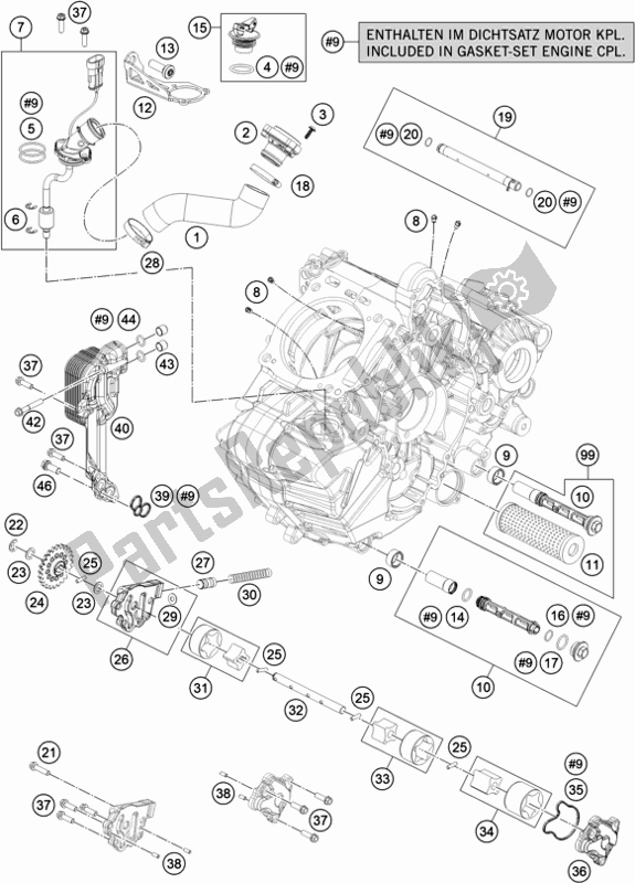 Todas las partes para Sistema De Lubricación de KTM 1290 Super Adventure S,silver EU 2020