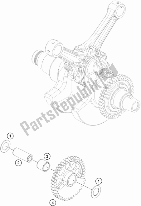 Tutte le parti per il Albero Di Bilanciamento del KTM 1290 Super Duke Gt,black 2019