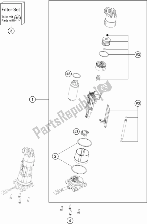 All parts for the Fuel Pump of the KTM 1290 Super Duke Gt,black 2019