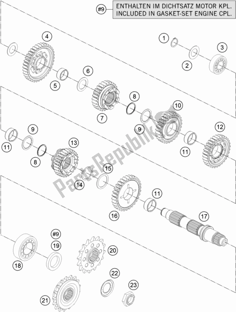 All parts for the Transmission Ii - Countershaft of the KTM 1290 Super Duke Gt,black 2019