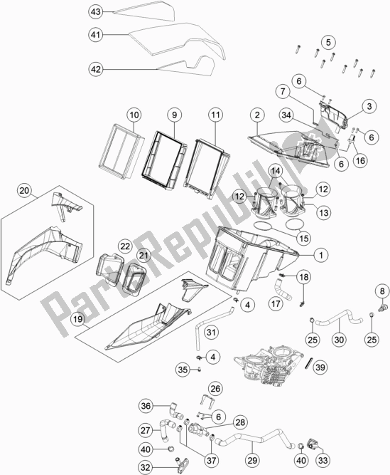 Todas las partes para Filtro De Aire de KTM 1290 Super Duke Gt,black EU 2018