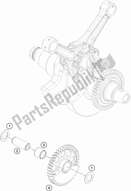 Todas las partes para Eje Equilibrador de KTM 1290 Super Duke Gt,black EU 2018