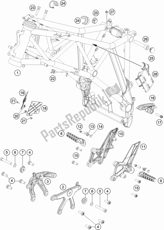 Todas las partes para Marco de KTM 1290 Super Duke Gt,black EU 2018