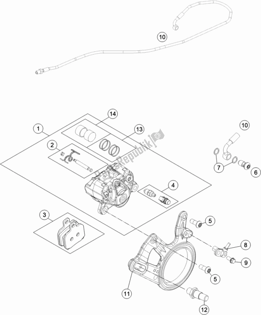 Wszystkie części do Zacisk Hamulca Tylnego KTM 1290 Super Duke Gt,black EU 2018