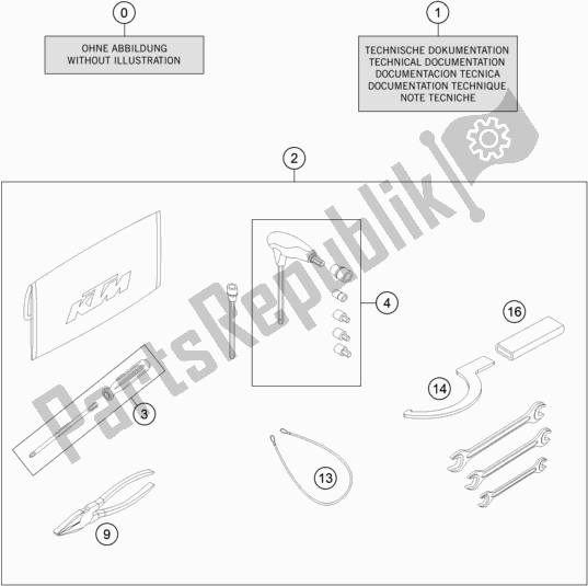 All parts for the Seperate Enclosure of the KTM 1290 Super Duke Gt,black EU 2018